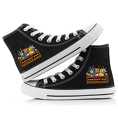 Five Nights Game Canvas Schuhe FNAF Cosplay Sneakers Horrorspiel Unisex Turnschuhe Schuhe Graffiti Casual High Top Schuhe von Jilijia