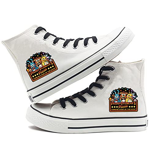 Five Nights Game Canvas Schuhe FNAF Cosplay Sneakers Horrorspiel Unisex Turnschuhe Schuhe Graffiti Casual High Top Schuhe von Jilijia