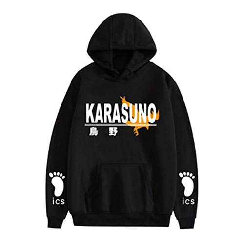 Haikyuu Hoodies Hinata Shoyo Oikawa Tooru Shiratorizawa Moniwa Kaname Volleyball Cosplay Kostüm Hoodie Gr. S, Schwarz von Jilijia