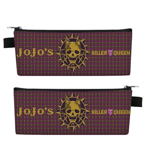 Jilijia Anime Bleistift Caes Kujo Jotaro Federmäppchen Cartoon Druck Tasche Bleistift Tasche Flacher Reißverschluss Bleistift Beutel Mode Schreibwaren Geschenke für Schüler Jungen Mädchen, Typ 3, von Jilijia