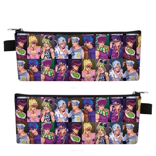 Jilijia Anime Bleistift Caes Kujo Jotaro Federmäppchen Cartoon Druck Tasche Bleistift Tasche Flacher Reißverschluss Bleistift Beutel Mode Schreibwaren Geschenke für Schüler Jungen Mädchen, Typ 5, von Jilijia