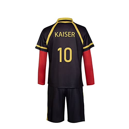 Jilijia Anime Blue Lock Cosplay Kostüm Schwarz und Rot Sportbekleidung Trikots Isagi Yoichi Fußball Training Uniform Komplettes Set, Typ 1, L von Jilijia