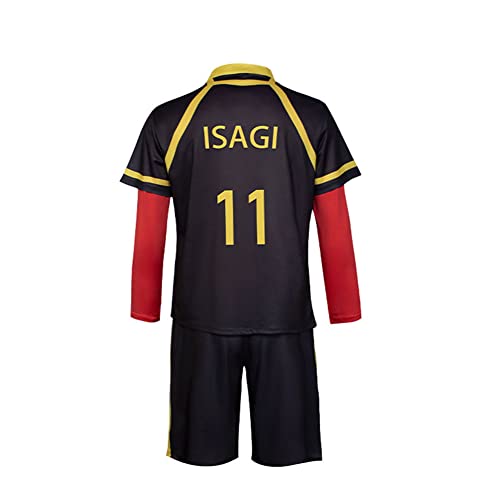 Jilijia Anime Blue Lock Cosplay Kostüm Schwarz und Rot Sportbekleidung Trikots Isagi Yoichi Fußball Training Uniform Komplettes Set, Typ 3, L von Jilijia