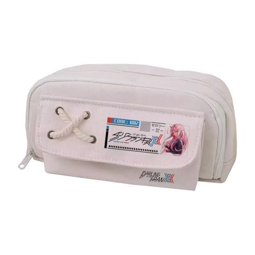 Jilijia Anime Federmäppchen 02 Zero Two Character Cartoon Prints Stifttasche mit Doppelreißverschluss, niedliches Federmäppchen, Organizer für Jungen, Mädchen, Teenager, Typ 18, 21*11cm, Federmäppchen von Jilijia
