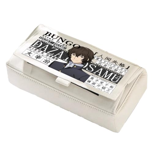 Jilijia Anime Federmäppchen Dazai Osamu Nakahara Chuuya Stifttasche Cartoon Drucke Große Schreibwaren Stifttaschen Schule Geschenke für Jungen Mädchen, Typ 9, 22*10*11cm, Federmäppchen von Jilijia