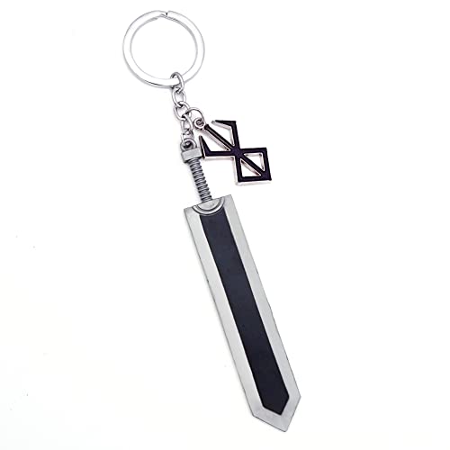 Jilijia Anime Keychain Guts/Griffith Keychain Charakter Figur schwarz Zinklegierung Anhänger Keyring Hanging Ornament von Jilijia