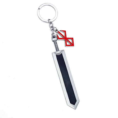 Jilijia Anime Keychain Guts/Griffith Keychain Charakter Figur schwarz Zinklegierung Anhänger Keyring Hanging Ornament von Jilijia