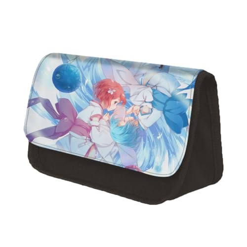 Jilijia Anime Re:0 Federmäppchen Rem/Ram Cartoon Doppelreißverschlüsse Federmäppchen Große Kapazität Schreibwaren Tasche Aufbewahrungstasche für Teenager Junge Mädchen Geschenke, Typ 4, 22x13x7.5CM, von Jilijia