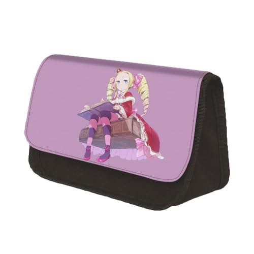 Jilijia Anime Re:0 Federmäppchen Rem/Ram Cartoon Doppelreißverschlüsse Federmäppchen Große Kapazität Schreibwaren Tasche Aufbewahrungstasche für Teenager Junge Mädchen Geschenke, Typ 8, 22x13x7.5CM, von Jilijia