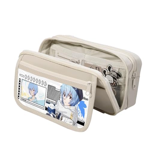 Jilijia Ayanami Rei Federmäppchen für Jungen und Mädchen, große Kapazität, Anime-Stifttasche, Asuka Langley Soryu/Nagisa Kaworu Cartoon, Reißverschluss, Schreibwarentasche, Schulgeschenke für Teenager von Jilijia