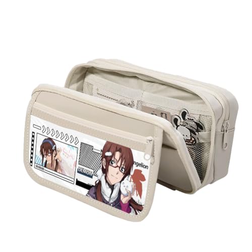 Jilijia Ayanami Rei Federmäppchen für Jungen und Mädchen, große Kapazität, Anime-Stifttasche, Asuka Langley Soryu/Nagisa Kaworu Cartoon, Reißverschluss, Schreibwarentasche, Schulgeschenke für Teenager von Jilijia