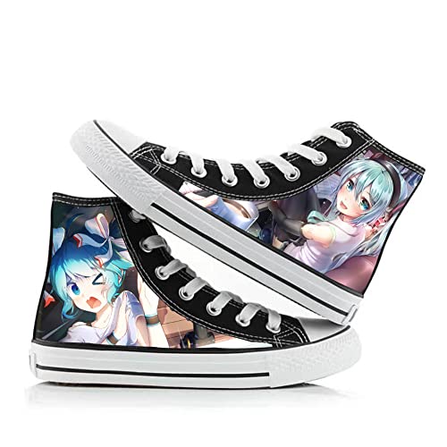 Jilijia BiCute Bunnies Figur Miku Canvas Schuhe Hi-Top Turnschuhe Unisex Anime Druck Paar Freizeitschuhe Schnürschuh Outdoor Turnschuhe Student Sportschuhe von Jilijia