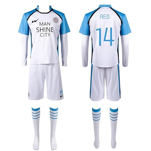 Jilijia Blue Lock Cosplay Kostüm Chigiri Hyoma/Seishiro Nagi Anime Rolle Cosplay Halloween Outfit Rollenspiel Fußball Fußball Trainingsuniform, Reo Mikage, XXL von Jilijia