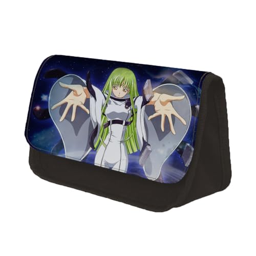 Jilijia Code Geass Lelouch of The Rebellion Federmäppchen, Anime, Doppelreißverschluss, großes Fassungsvermögen, Schreibwarentasche, Cartoon-Aufbewahrung, Stifttasche für Teenager, Jungen, Mädchen, von Jilijia