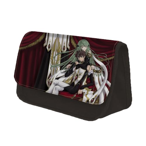 Jilijia Code Geass Lelouch of The Rebellion Federmäppchen, Anime, Doppelreißverschluss, großes Fassungsvermögen, Schreibwarentasche, Cartoon-Aufbewahrung, Stifttasche für Teenager, Jungen, Mädchen, von Jilijia