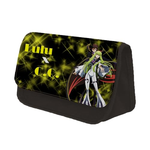 Jilijia Code Geass Lelouch of The Rebellion Federmäppchen, Anime, Doppelreißverschluss, großes Fassungsvermögen, Schreibwarentasche, Cartoon-Aufbewahrung, Stifttasche für Teenager, Jungen, Mädchen, von Jilijia