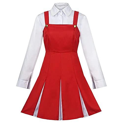 Jilijia Damen Emma Cosplay Kostüm My Hero Academia Kostüm Rotes Kleid Weißes Shirt Halloween Kostüm, Eri, S von Jilijia