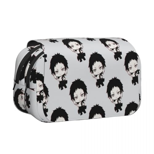 Jilijia Dazai Osamu Anime Federmäppchen BSD Cartoon Stifttasche Nakahara Chuuya/Akutagawa Ryunosuke 3D-Druck Federmäppchen Doppellagiger Reißverschluss Große Kapazität Schreibwarenbox für Jungen von Jilijia