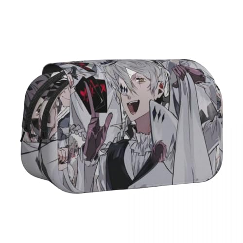Jilijia Dazai Osamu Anime Federmäppchen BSD Cartoon Stifttasche Nakahara Chuuya/Akutagawa Ryunosuke 3D-Druck Federmäppchen Doppellagiger Reißverschluss Große Kapazität Schreibwarenbox für Jungen von Jilijia