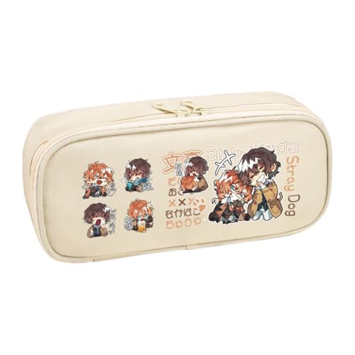 Jilijia Dazai Osamu Federmäppchen Anime BSD Nakajima Atsushi Nakahara Chuuya Stiftetasche Cartoon Drucke Große Schreibwaren Federmäppchen für Jungen Mädchen Schule Supllies, Typ 11, 22*6*9.5cm von Jilijia