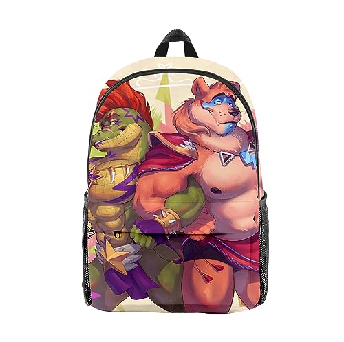 Jilijia FNAF 3D-gedruckter Teenager-Schulrucksack für Jungen und Mädchen, Fünf-Nächte-Spiel-Cartoon-Rucksack, Outdoor-Reiserucksack, wasserdichte Tasche, Typ 3, 28*47CM von Jilijia