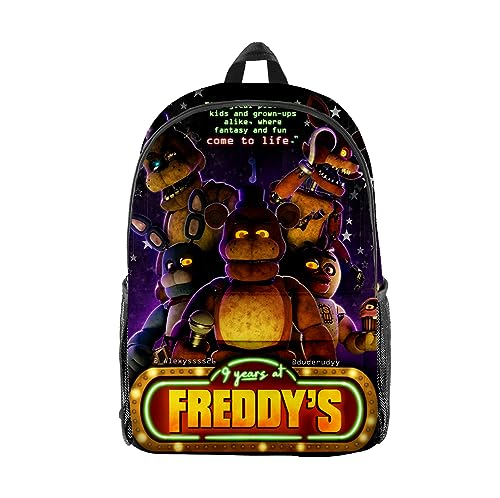 Jilijia FNAF 3D-gedruckter Teenager-Schulrucksack für Jungen und Mädchen, Fünf-Nächte-Spiel-Cartoon-Rucksack, Outdoor-Reiserucksack, wasserdichte Tasche, Typ 8, 28*47CM von Jilijia