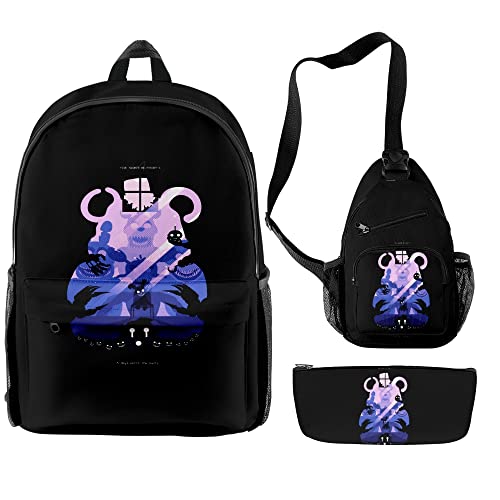 Jilijia FNAF Rucksack 3-teilig Five Nights Game Schulranzen 3D gedruckt Schultertasche Federtasche für Jungen und Mädchen Weihnachten Geburtstag Geschenke von Jilijia