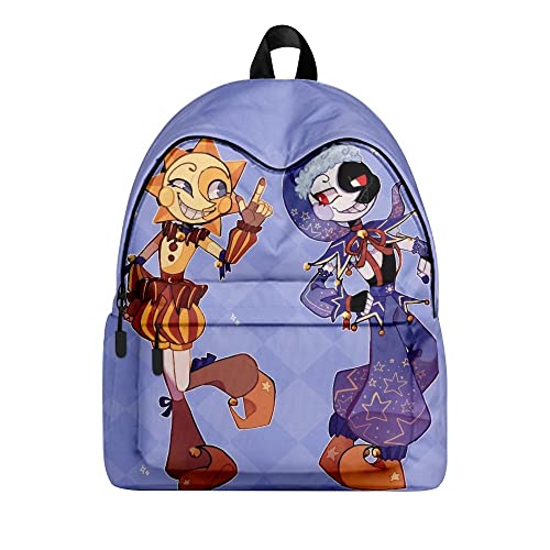 Jilijia FNAF Rucksack Sundrop Moondrop 3D Gedruckt Teenager Schulrucksack für Jungen Mädchen Spiel Cartoon Rucksack Outdoor Reiserucksack Wasserdichte Tasche, Typ 20, 30x17x40cm von Jilijia