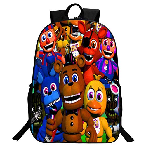 Jilijia Five Nights FNAF Bear Scary Youth Kinder Schulrucksack Wandern Reisen Schultertasche Daypack für Teenager Jungen Mädchen von Jilijia