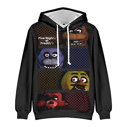 Jilijia Five Nights Game Hoodies 3D FNAF Bedrucktes Sweatshirt Horror Games Pullover Security Breach Game Kostüm für Fans und Kinder von Jilijia