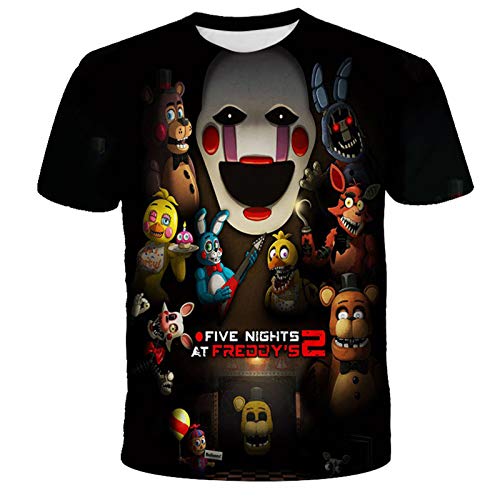 Jilijia Five Nights Game Kinder Jungen T-Shirt 3D Sommer Casual Tops FNAF Anime T-Shirt von Jilijia