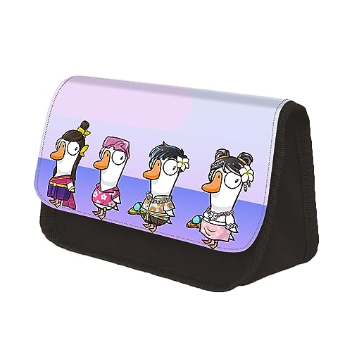 Jilijia GooseGoose Duck Pencil Bag, Anime Pen Box GooseGoose Duck Manga Cute Pencil Case Large Capacity Stationery Bag School Season Gifts for Kids Students, Typ 10, 22x13x7.5cm, Schulranzen von Jilijia