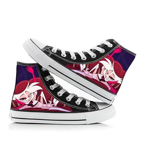 Jilijia Hazbin Hotel Canvas Schuhe für Unisex Alastor Cosplay Segeltuchschuhe Angel Dust Klassische High Top Sneakers Flache Outdoor, Typ 8, 34 1/3 EU von Jilijia