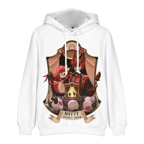 Jilijia Hazbin Hotel Hoodie Sweatshirt Alastor/Angel Dust/Charlie Morningstar/Moxxie Sport Cartoon Hoodie Anime 3D Printed Pullover Hooded Sweatshirt, Typ 6, XXL von Jilijia