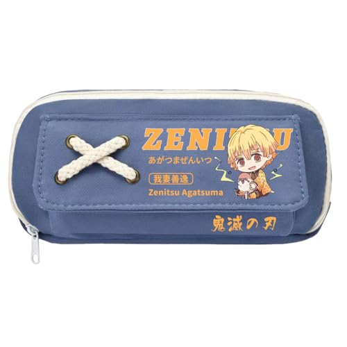 Jilijia Kochou Shinobu Federmäppchen Anime Kamado Tanjiro Tomioka Giyuu Cartoon Federmäppchen Große Kapazität Schreibwaren Tasche für Jungen Mädchen Teenager Schulsaison Geschenke, Typ 9, 21*11cm von Jilijia