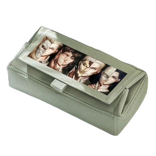 Jilijia Levi Eren Jaeger Federmäppchen mit Klettverschluss, Anime, großes Schreibwaren-Federmäppchen, Erwin Smith Cartoon-Drucke, Schreibwaren-Tasche für Studenten, Schulbedarf, Typ 11, 22*10*11cm von Jilijia