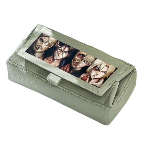 Jilijia Levi Eren Jaeger Federmäppchen mit Klettverschluss, Anime, großes Schreibwaren-Federmäppchen, Erwin Smith Cartoon-Drucke, Schreibwaren-Tasche für Studenten, Schulbedarf, Typ 12, 22*10*11cm von Jilijia