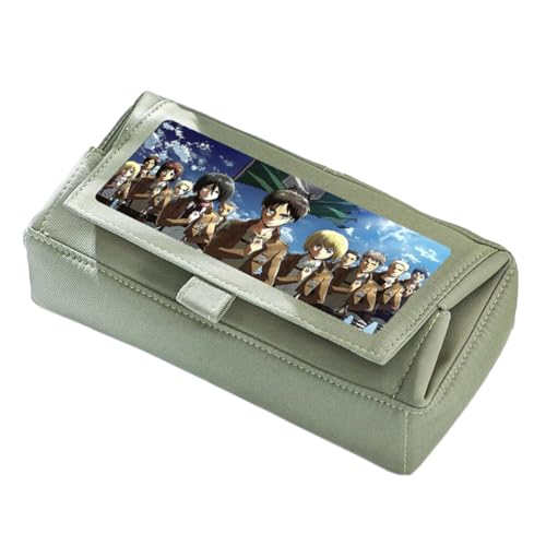 Jilijia Levi Eren Jaeger Federmäppchen mit Klettverschluss, Anime, großes Schreibwaren-Federmäppchen, Erwin Smith Cartoon-Drucke, Schreibwaren-Tasche für Studenten, Schulbedarf, Typ 15, 22*10*11cm von Jilijia