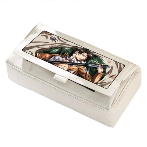 Jilijia Levi Eren Jaeger Federmäppchen mit Klettverschluss, Anime, großes Schreibwaren-Federmäppchen, Erwin Smith Cartoon-Drucke, Schreibwaren-Tasche für Studenten, Schulbedarf, Typ 21, 22*10*11cm von Jilijia