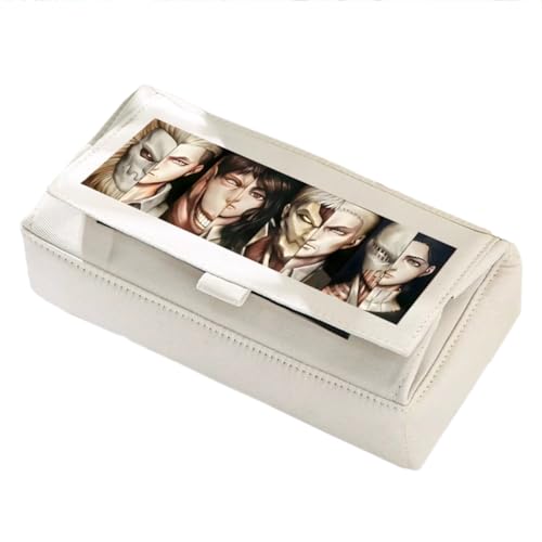 Jilijia Levi Eren Jaeger Federmäppchen mit Klettverschluss, Anime, großes Schreibwaren-Federmäppchen, Erwin Smith Cartoon-Drucke, Schreibwaren-Tasche für Studenten, Schulbedarf, Typ 26, 22*10*11cm von Jilijia