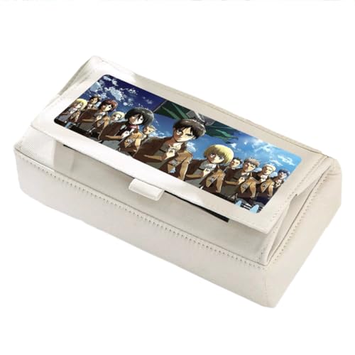 Jilijia Levi Eren Jaeger Federmäppchen mit Klettverschluss, Anime, großes Schreibwaren-Federmäppchen, Erwin Smith Cartoon-Drucke, Schreibwaren-Tasche für Studenten, Schulbedarf, Typ 30, 22*10*11cm von Jilijia