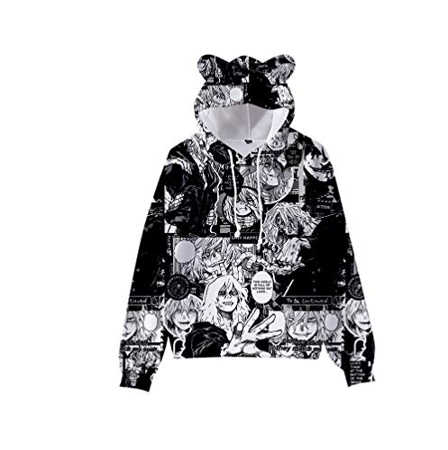 Jilijia MHA Cosplay Kostüm Hoodies Midoriya Izuku Anime Collage Hoodie Unisex Casual Neuheit Pullover Cute Cat Ear Sweatshirts, Shigaraki Tomura, 4XL von Jilijia