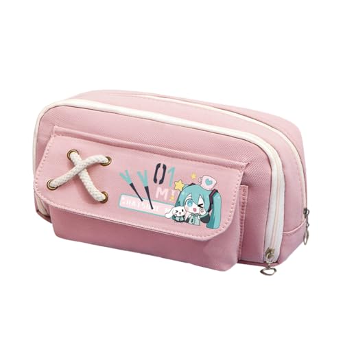 Jilijia Miku Federmäppchen mit Anime-Drucken, großes Fassungsvermögen, Cartoon-Federmäppchen, Studenten, Schreibwarenbox, geeignet für Schule, Büro, Typ 4, 21*5.5*11cm, Federmäppchen von Jilijia