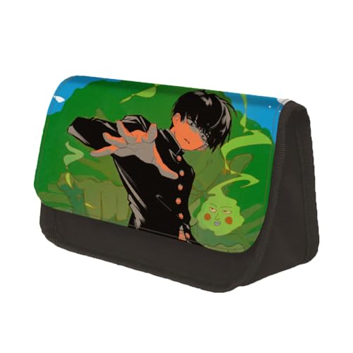 Jilijia Mob Psycho 100 Federmäppchen Cartoon Federmäppchen Anime Reigen Arataka Canvas Tasche Kageyama Shigeo Mob Anime Cartoon Charakter Kosmetiktaschen Aufbewahrungstasche, Typ 12, 22x13x7.5cm von Jilijia