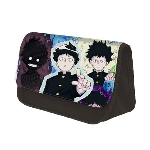 Jilijia Mob Psycho 100 Federmäppchen Cartoon Federmäppchen Anime Reigen Arataka Canvas Tasche Kageyama Shigeo Mob Anime Cartoon Charakter Kosmetiktaschen Aufbewahrungstasche, Typ 14, 22x13x7.5cm von Jilijia