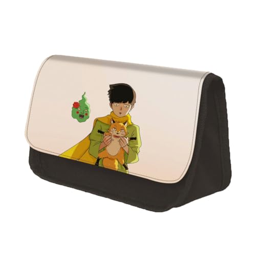 Jilijia Mob Psycho 100 Federmäppchen Cartoon Federmäppchen Anime Reigen Arataka Canvas Tasche Kageyama Shigeo Mob Anime Cartoon Charakter Kosmetiktaschen Aufbewahrungstasche, Typ 6, 22x13x7.5cm von Jilijia