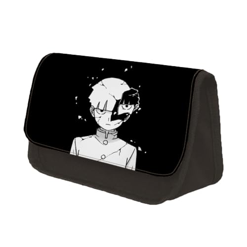 Jilijia Mob Psycho 100 Federmäppchen Cartoon Federmäppchen Anime Reigen Arataka Canvas Tasche Kageyama Shigeo Mob Anime Cartoon Charakter Kosmetiktaschen Aufbewahrungstasche, Typ 9, 22x13x7.5cm von Jilijia