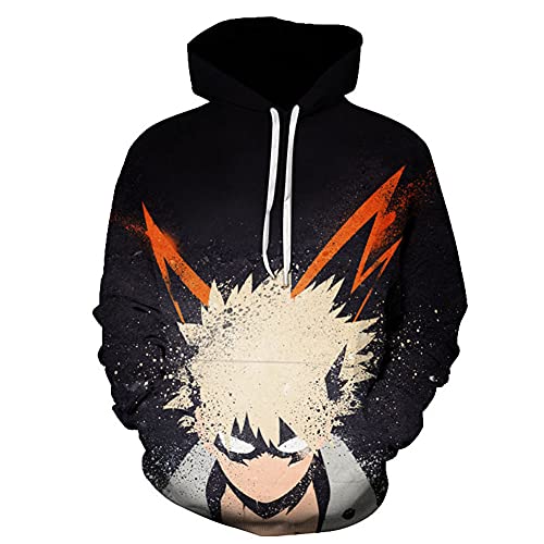 Jilijia My Hero Academia Hoodie Anime MHA Sweatshirt Midoriya Izuku Bakugou Katsuki Todoroki Shoto Herbst Winter Hoodies für Damen Herren, Typ1, S von Jilijia