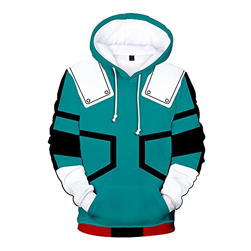 Jilijia My Hero Academia Hoodie Midoriya Izuku Bakugo Katsuki Sweatshirt Casual Pullover Kapuzenpullover Unisex Cosplay Trainingsanzüge Anime Sport Tops von Jilijia