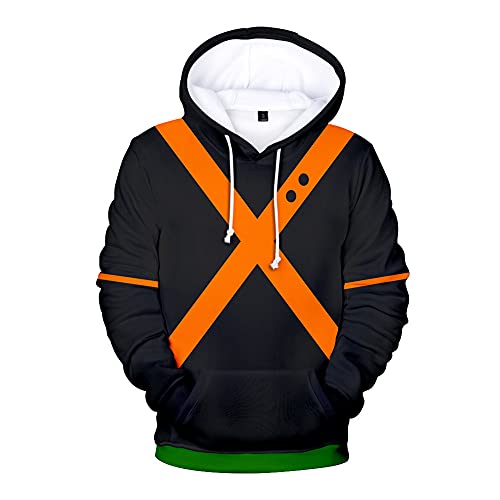 Jilijia My Hero Academia Hoodie Midoriya Izuku Bakugo Katsuki Sweatshirt Casual Pullover Kapuzenpullover Unisex Cosplay Trainingsanzüge Anime Sport Tops von Jilijia